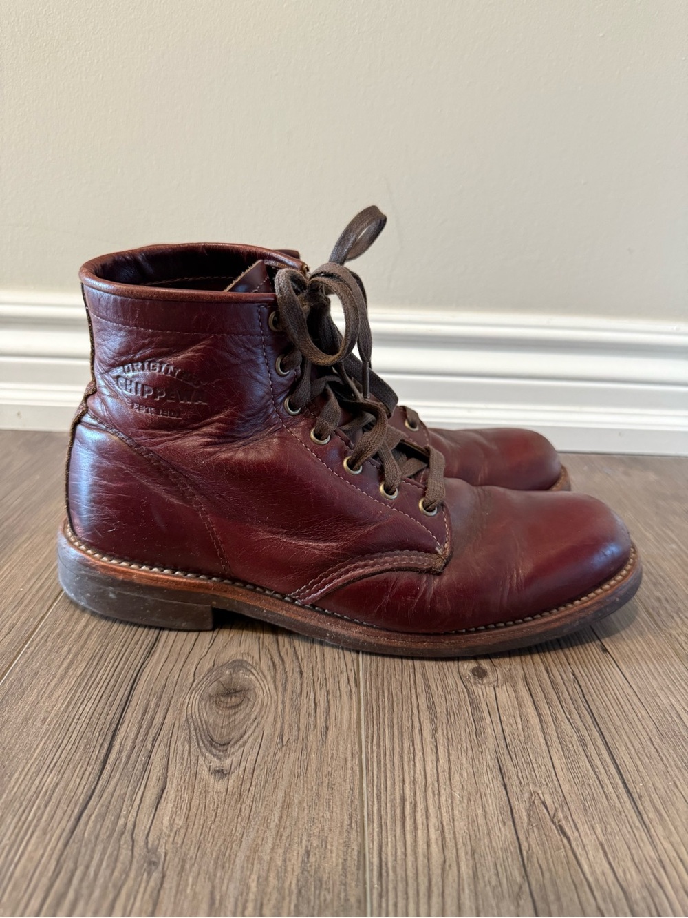 Chippewa Men’s Leather Service Boots Size 9